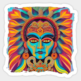 New World Gods (6) - Mesoamerican Inspired Psychedelic Art Sticker